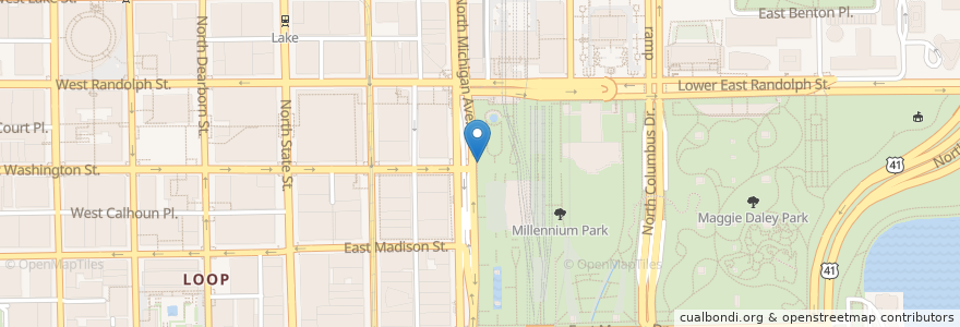 Mapa de ubicacion de Michigan Ave & Washington St en Amerika Birleşik Devletleri, Illinois, Chicago.