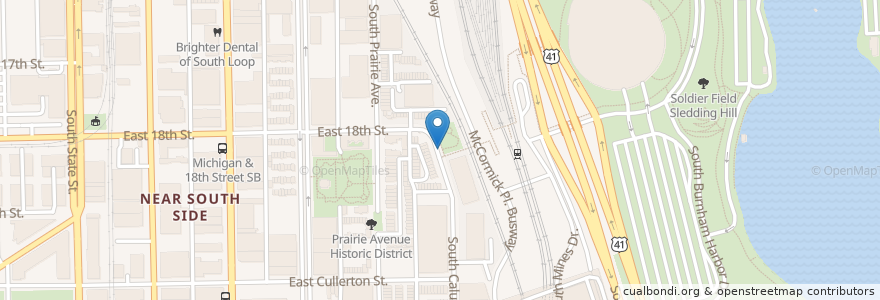 Mapa de ubicacion de Calumet Ave & 18th St en United States, Illinois, Chicago.