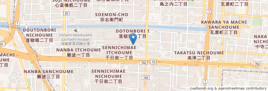 Mapa de ubicacion de こころ en 일본, 오사카부, 오사카, 中央区.
