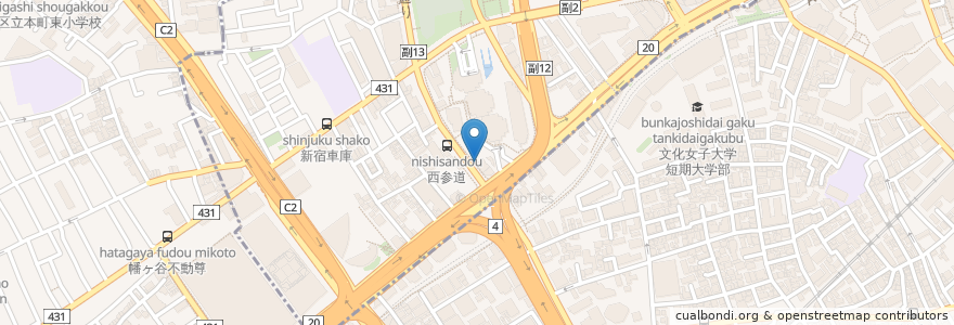 Mapa de ubicacion de 十二社 大勝軒 en 日本, 東京都, 新宿区, 渋谷区.