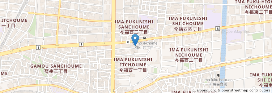 Mapa de ubicacion de スギ薬局 en 日本, 大阪府, 大阪市, 城東区.