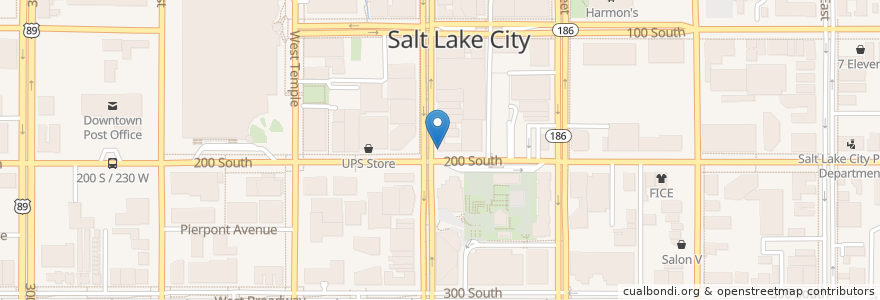 Mapa de ubicacion de Banner Bank en 미국, 유타 주, Salt Lake County, Salt Lake City.