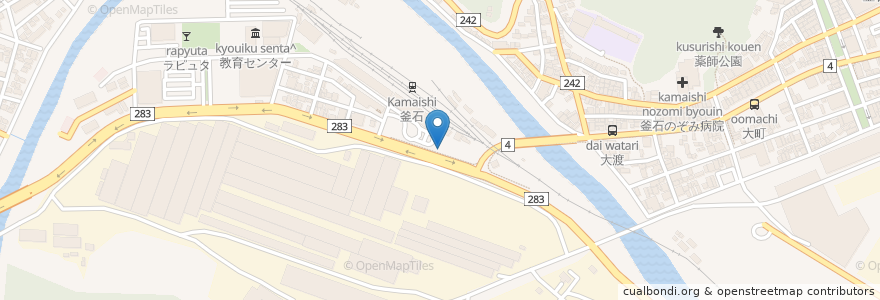 Mapa de ubicacion de マリンバンク en 日本, 岩手県, 釜石市.