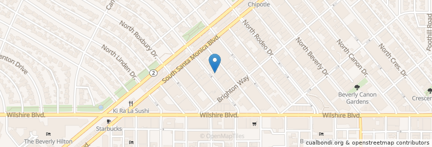 Mapa de ubicacion de Elite body sculpture en アメリカ合衆国, カリフォルニア州, Los Angeles County, ロサンゼルス, Beverly Hills.