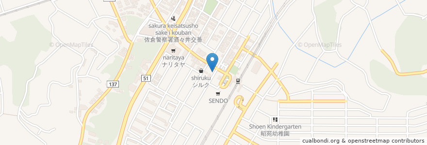 Mapa de ubicacion de しすい眼科医院 en Japonya, 千葉県, 印旛郡, 酒々井町.