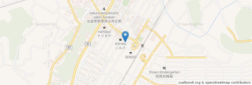 Mapa de ubicacion de 仲野薬局 駅前店 en Япония, Тиба, 印旛郡, 酒々井町.