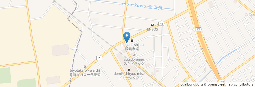 Mapa de ubicacion de 丸源ラーメン en Japón, Prefectura De Aichi, 知立市.