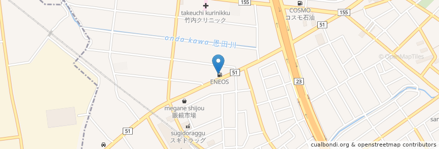 Mapa de ubicacion de ENEOS en 日本, 愛知県, 知立市.