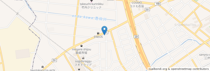 Mapa de ubicacion de 和牛の里 en 日本, 愛知県, 知立市.
