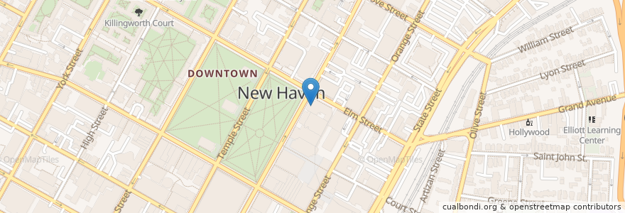 Mapa de ubicacion de KeyBank en Amerika Syarikat, Connecticut, New Haven County, New Haven.