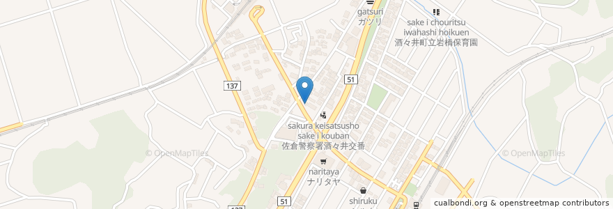 Mapa de ubicacion de エーアール en Japon, Préfecture De Chiba, 印旛郡, 酒々井町.