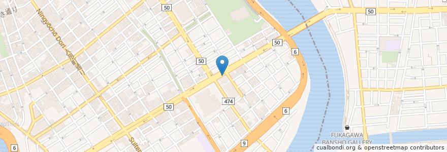 Mapa de ubicacion de サイゼリヤ en ژاپن, 東京都, 中央区.