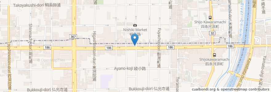 Mapa de ubicacion de スターバックス en ژاپن, 京都府, 京都市, 中京区.