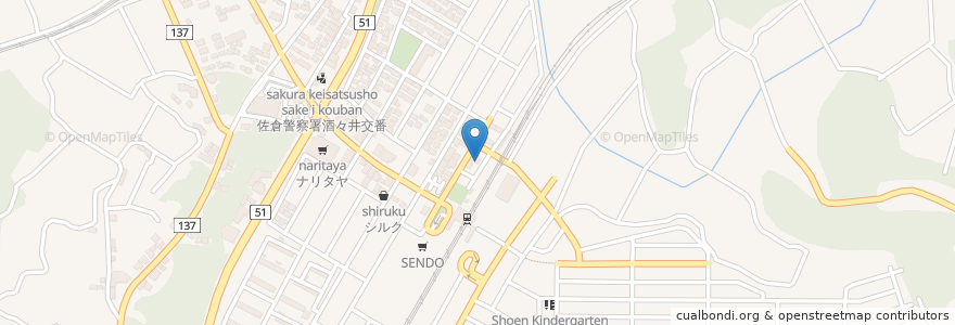 Mapa de ubicacion de ITTO個別指導学院 en Japón, Prefectura De Chiba, Inba, 酒々井町.