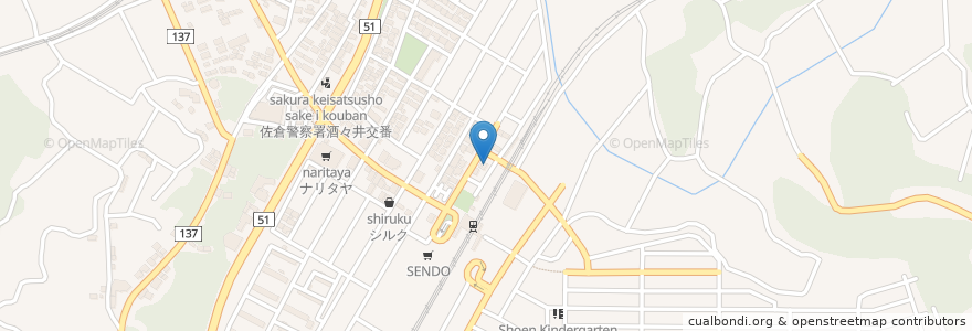 Mapa de ubicacion de カブスベーグル 酒々井 en Япония, Тиба, 印旛郡, 酒々井町.