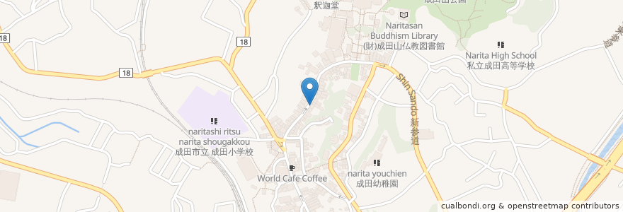 Mapa de ubicacion de 川豊本店 en 日本, 千葉県, 成田市.
