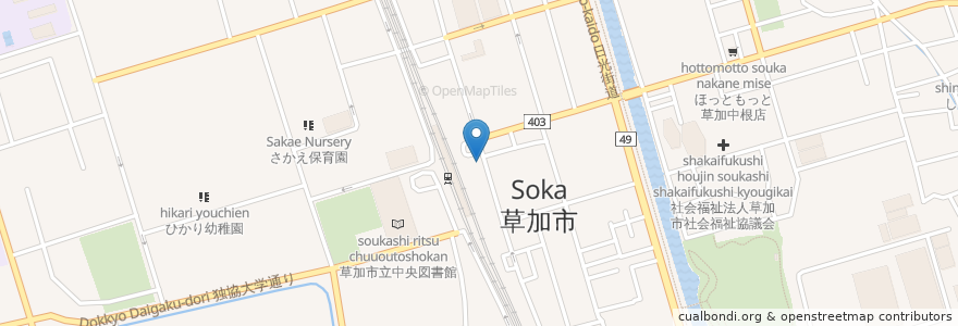 Mapa de ubicacion de マクドナルド en 日本, 埼玉県, 草加市.