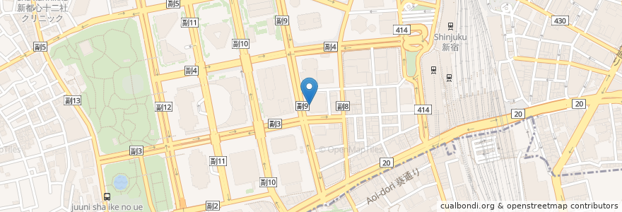 Mapa de ubicacion de エクセルシオール カフェ en اليابان, 東京都, 新宿区.