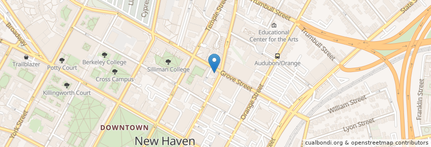 Mapa de ubicacion de Willoughby's en 미국, 코네티컷, New Haven County, New Haven.