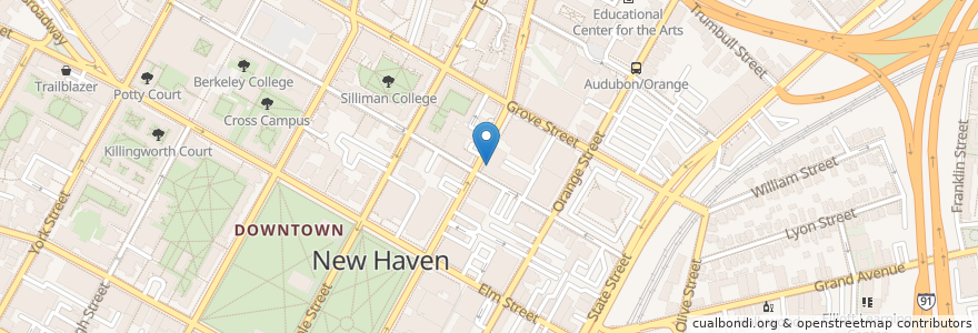 Mapa de ubicacion de New Haven County Courthouse en United States, Connecticut, New Haven County, New Haven.