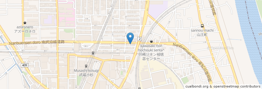 Mapa de ubicacion de MAYA en 일본, 가나가와현, 川崎市, 中原区.