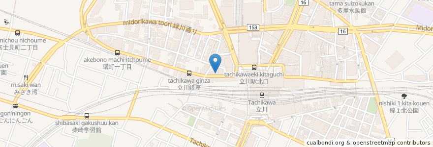 Mapa de ubicacion de 魚鮮水産 さかなや道場 en Japon, Tokyo, 立川市.
