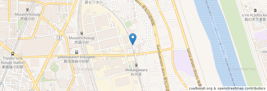 Mapa de ubicacion de よいとら en 日本, 神奈川縣, 川崎市, 中原区.