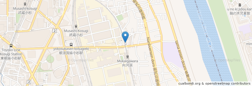Mapa de ubicacion de 上海酒家 en 日本, 神奈川縣, 川崎市, 中原区.