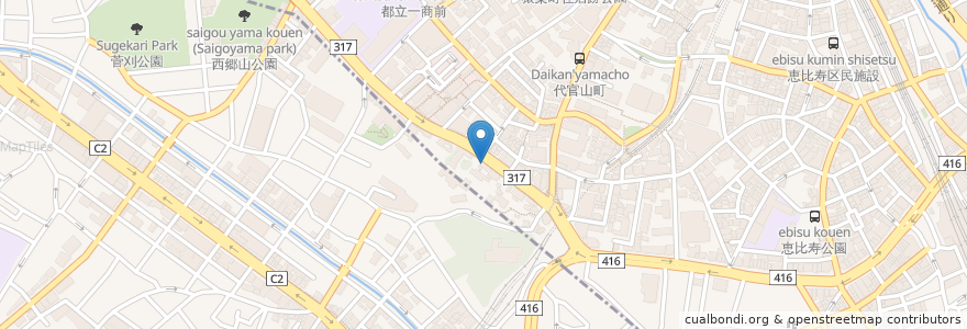 Mapa de ubicacion de lab.LABAR en 日本, 東京都, 目黒区.
