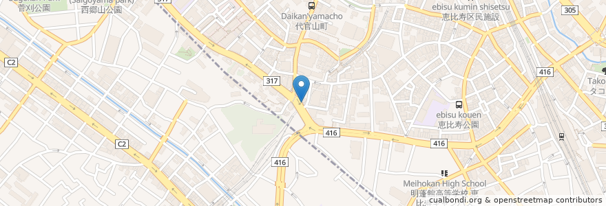 Mapa de ubicacion de サルサマーレ en Japon, Tokyo, 目黒区.