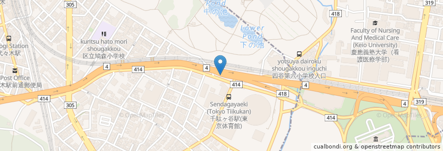 Mapa de ubicacion de エクセルシオール en 日本, 東京都, 渋谷区.