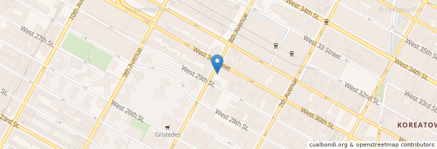 Mapa de ubicacion de Taco Bell en Amerika Syarikat, New York, New York, New York County, Manhattan, Manhattan Community Board 5, Manhattan Community Board 4.