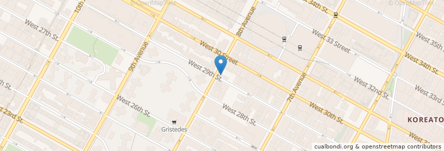 Mapa de ubicacion de Uncle Nick's Restaurant en الولايات المتّحدة الأمريكيّة, نيويورك, New York, New York County, Manhattan, Manhattan Community Board 5, Manhattan Community Board 4.