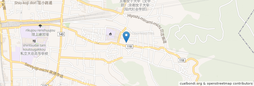 Mapa de ubicacion de 正法寺 en Japonya, 京都府, 京都市, 東山区.
