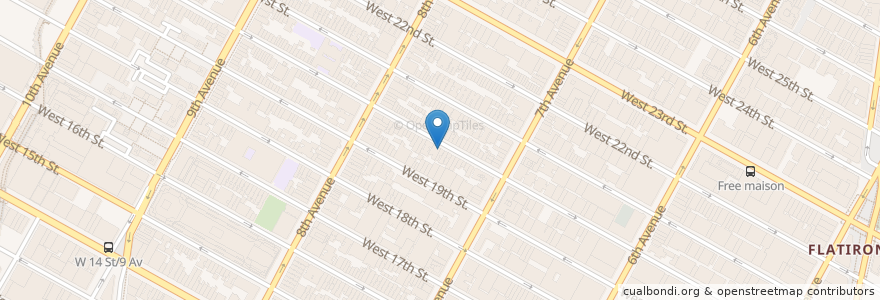 Mapa de ubicacion de NYPD 10 PCT en Estados Unidos Da América, Nova Iorque, New York, New York County, Manhattan, Manhattan Community Board 4.