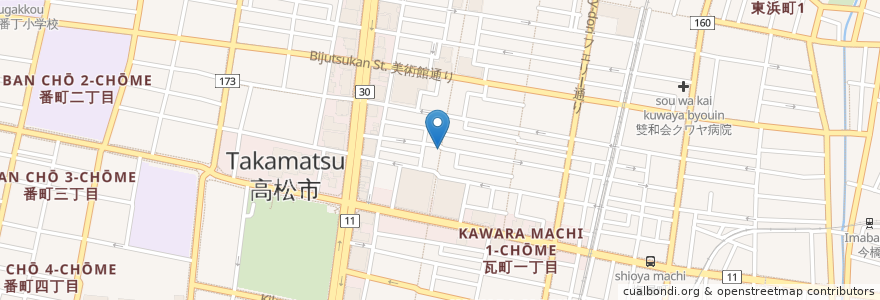 Mapa de ubicacion de スターバックス en Japan, 香川県, 高松市.
