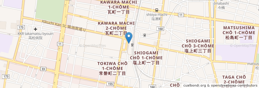 Mapa de ubicacion de スターバックスコーヒー 高松天満屋店 en Japon, Préfecture De Kagawa, 高松市.