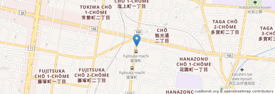 Mapa de ubicacion de イナモト薬局 en Giappone, Prefettura Di Kagawa, 高松市.