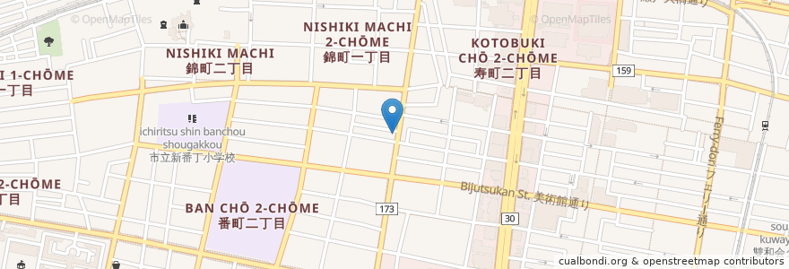 Mapa de ubicacion de 府中家うどん 錦町店 en 日本, 香川県, 高松市.