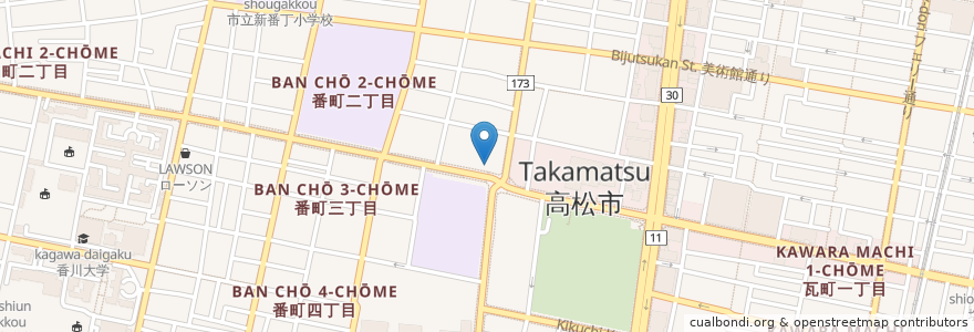 Mapa de ubicacion de 手打ち聖風うどん en ژاپن, 香川県, 高松市.