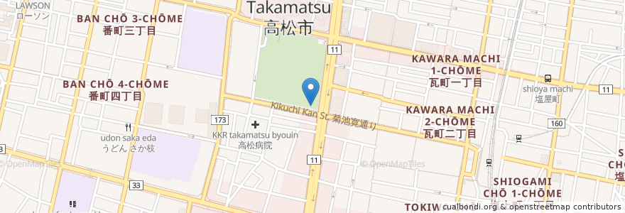 Mapa de ubicacion de 高松市立 中央駐車場 en Япония, Кагава, 高松市.