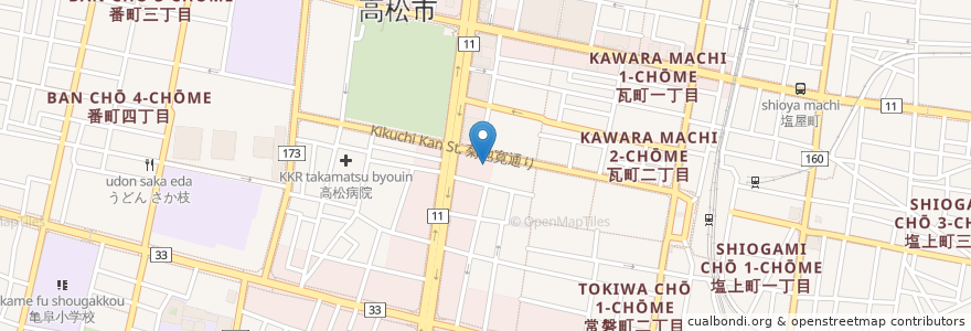 Mapa de ubicacion de ステーキハウス やま en Япония, Кагава, 高松市.