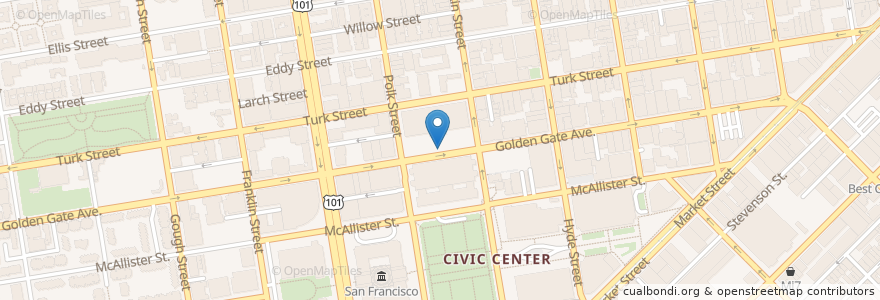 Mapa de ubicacion de Federal Building San Fran en アメリカ合衆国, カリフォルニア州, サンフランシスコ, San Francisco.