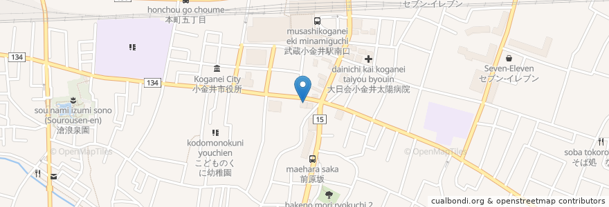 Mapa de ubicacion de ジョナサン en Japan, 東京都, 小金井市.
