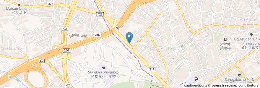 Mapa de ubicacion de 俺流塩らーめん en Japonya, 東京都, 目黒区.