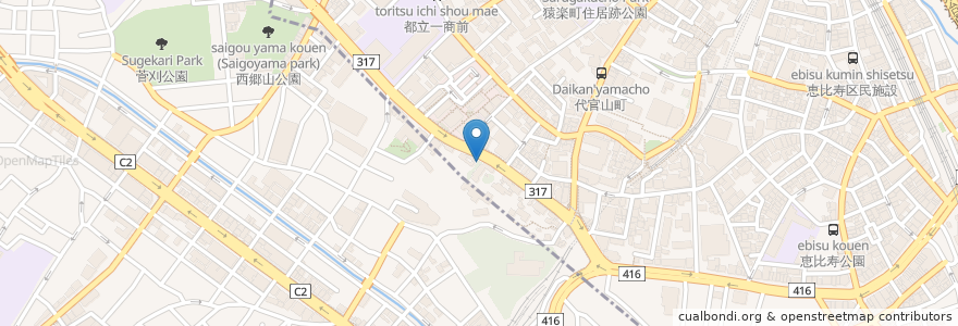 Mapa de ubicacion de Papa Antonio en Jepun, 東京都, 目黒区.