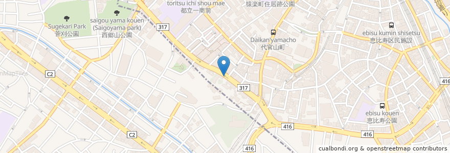 Mapa de ubicacion de Matsunosuke N.Y. en 일본, 도쿄도, 目黒区.