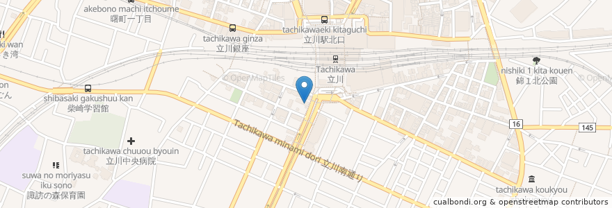 Mapa de ubicacion de ほほほの北海道 en 日本, 東京都, 立川市.