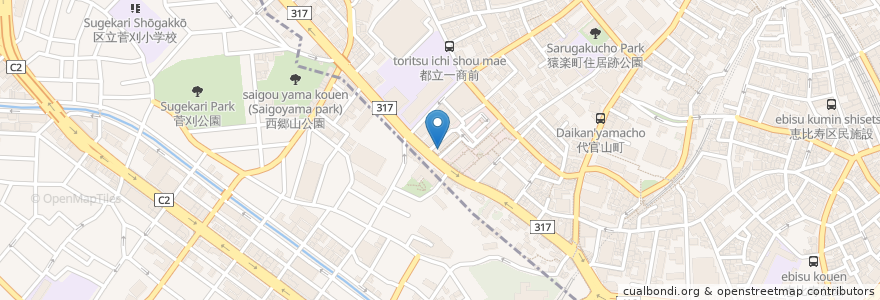 Mapa de ubicacion de アロハ テーブル en Japonya, 東京都, 目黒区.