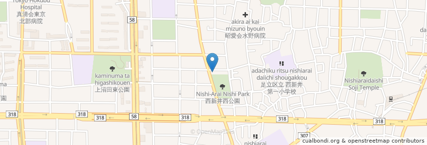 Mapa de ubicacion de Aim en اليابان, 東京都, 足立区.